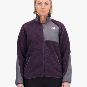 New Balance Purple and Gray Teddy Jacket Cozy Style